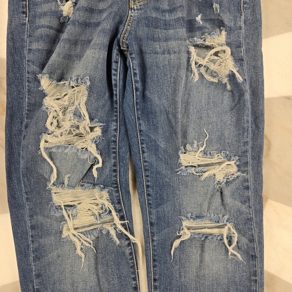 Judy Blue Boyfriend Jeans 13/31 Blue Distressed Ripped Streetwear‎ Denim Casual - Picture 6 of 12